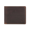 Minori Leather Charlie men's leather wallet in chestnut, featuring multiple card slots and a sleek, classic design.