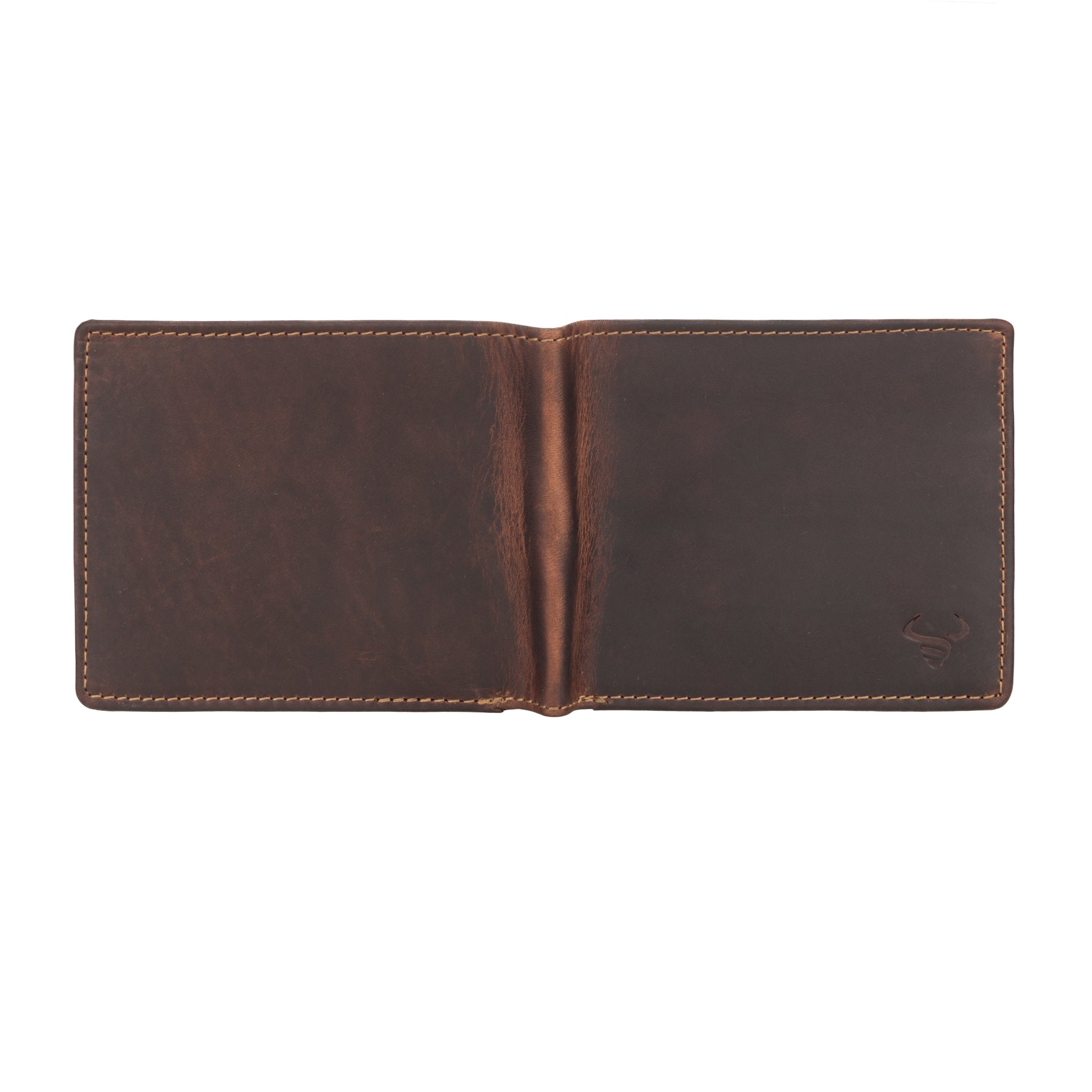 Minori Leather Charlie men's leather wallet in chestnut color, featuring multiple card slots and a sleek design.