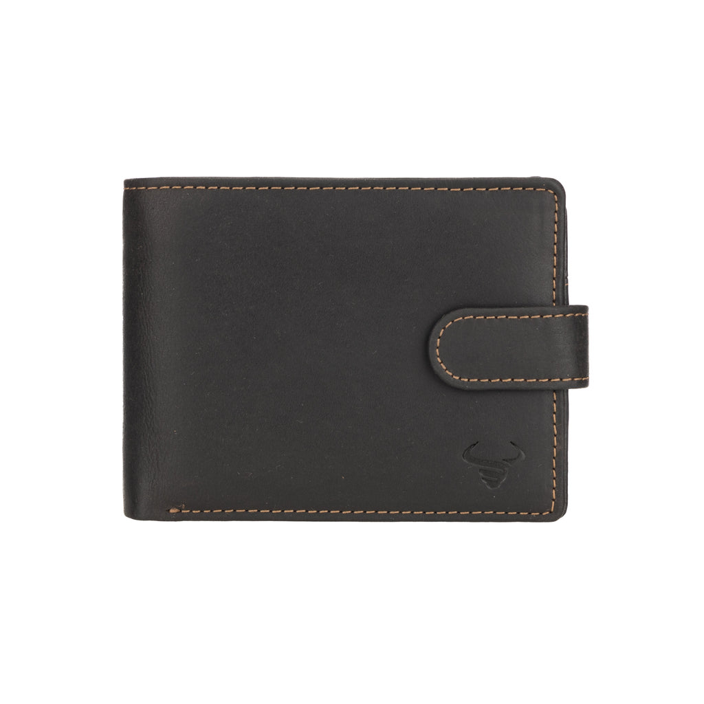 Men's brown Minori Leather Phoenix Leather Clip Wallet with multiple card slots and sleek design.