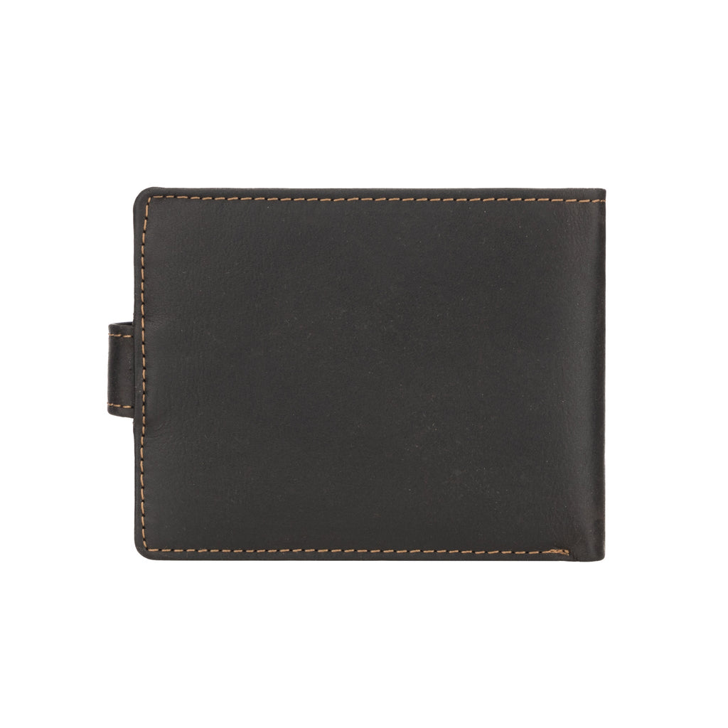 Brown Phoenix leather clip wallet for men by Minori Leather, showing sleek design and multiple card slots.