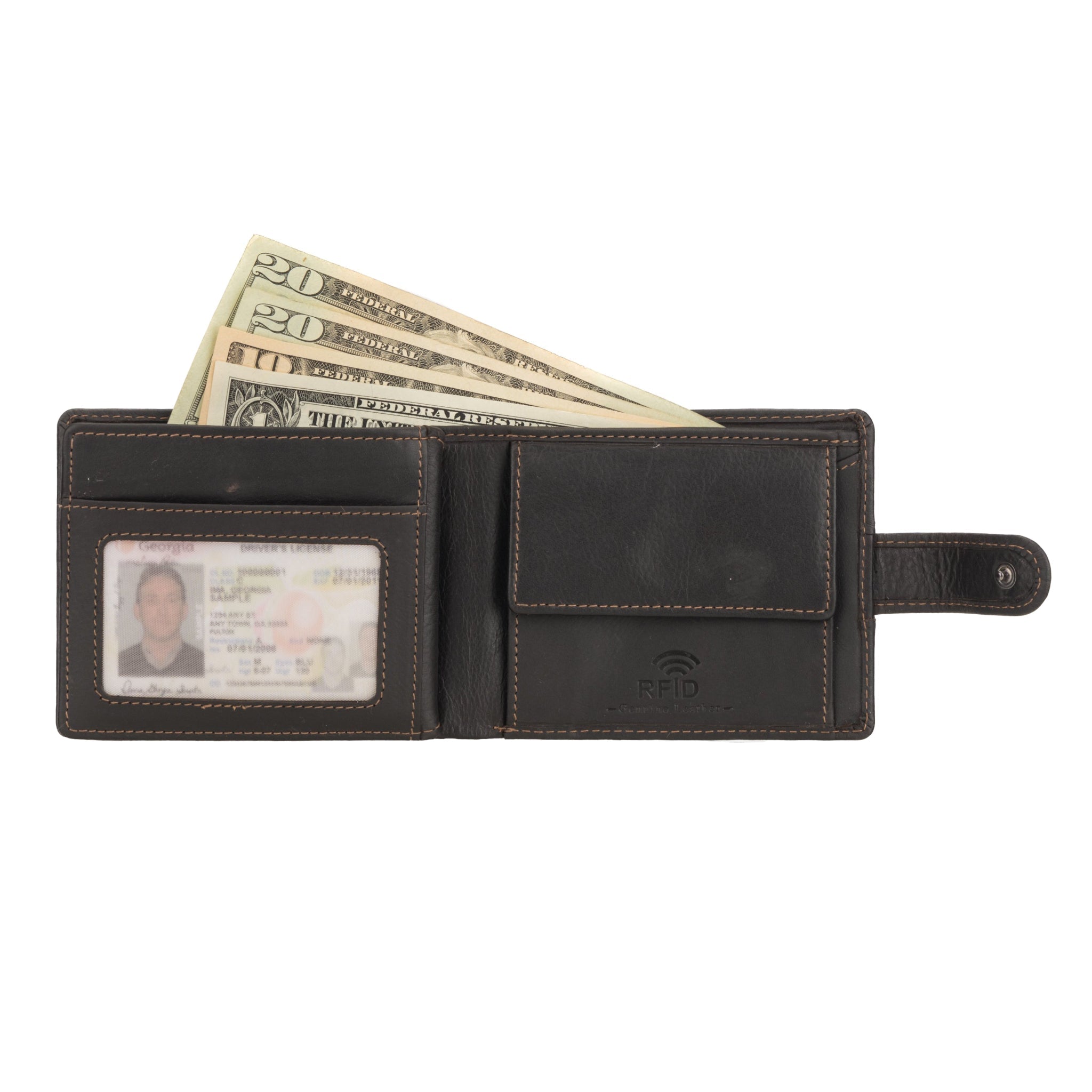 Brown Phoenix Leather Clip Wallet for men by Minori Leather, showing the sleek leather design with clip closure.