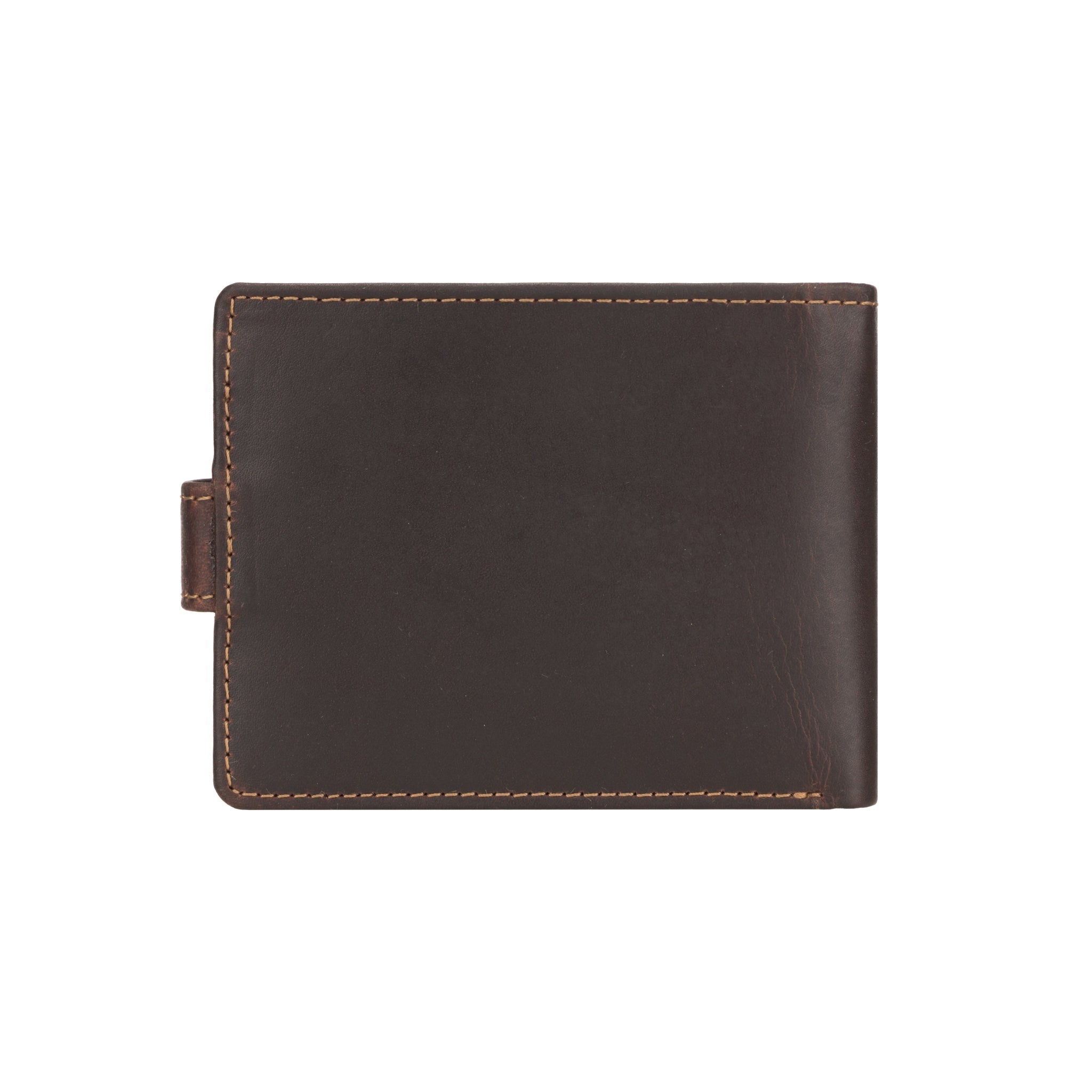 Minori Leather Phoenix leather clip wallet for men in chestnut, showcasing slim design with secure clip closure.