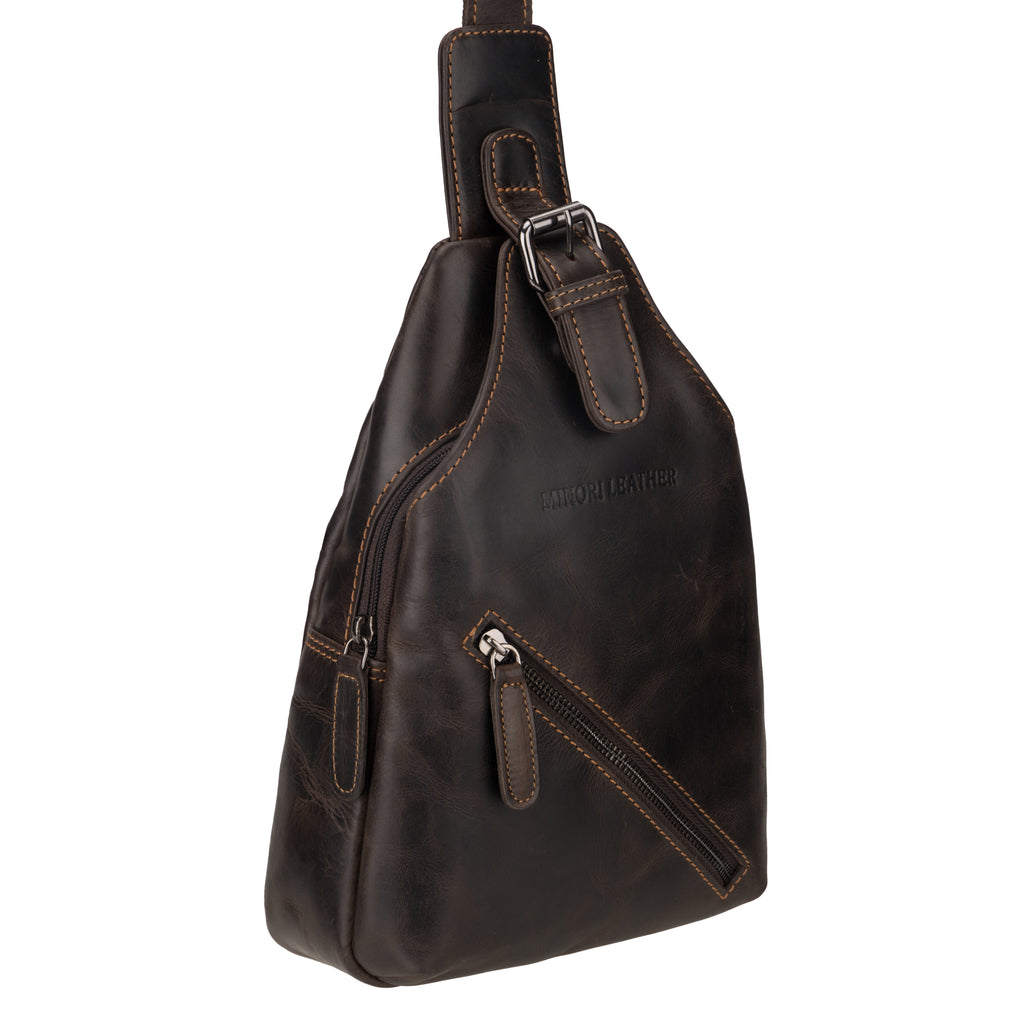 Sydney Leather Crossbody Bag – Unisex – Brown