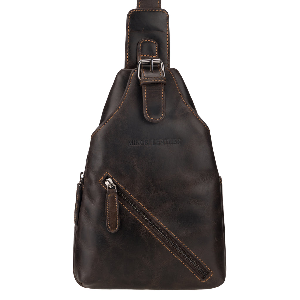 Sydney Leather Crossbody Bag – Unisex – Brown