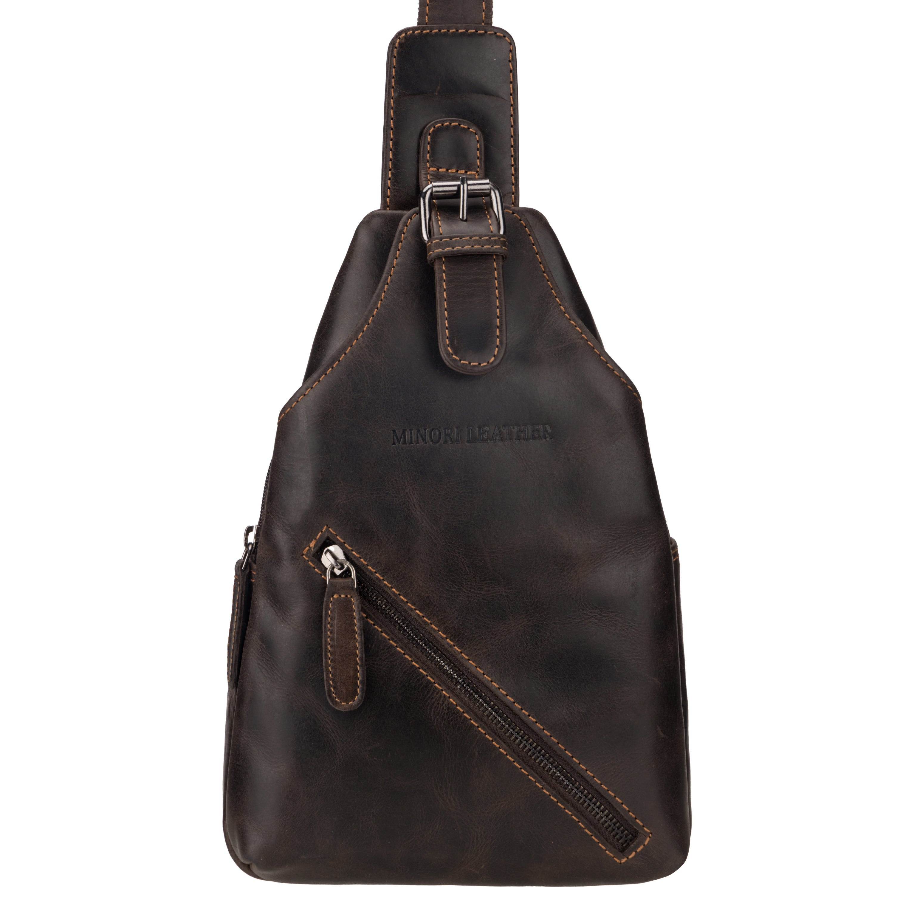 Sydney Leather Crossbody Bag – Unisex – Brown