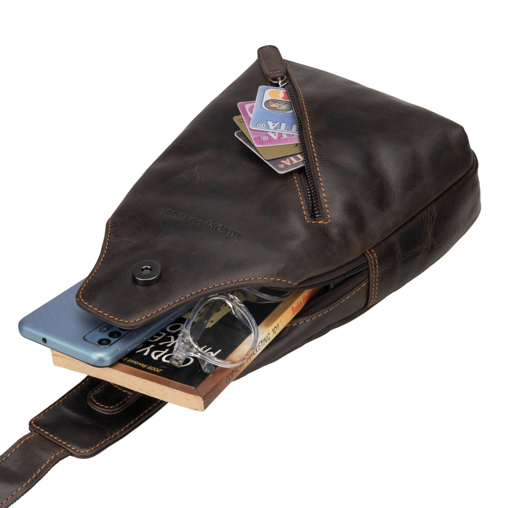 Sydney Leather Crossbody Bag – Unisex – Brown