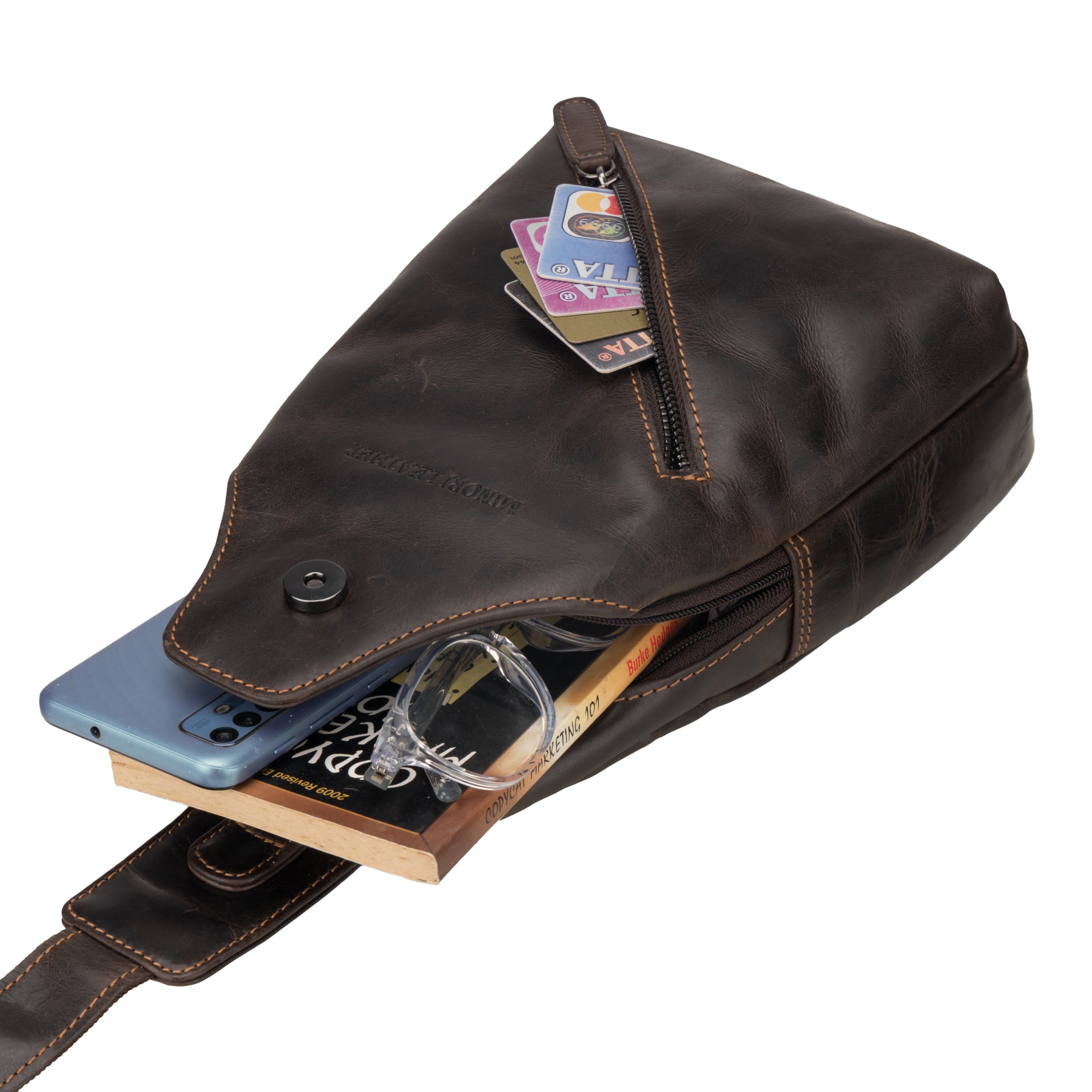 Sydney Leather Crossbody Bag – Unisex – Brown