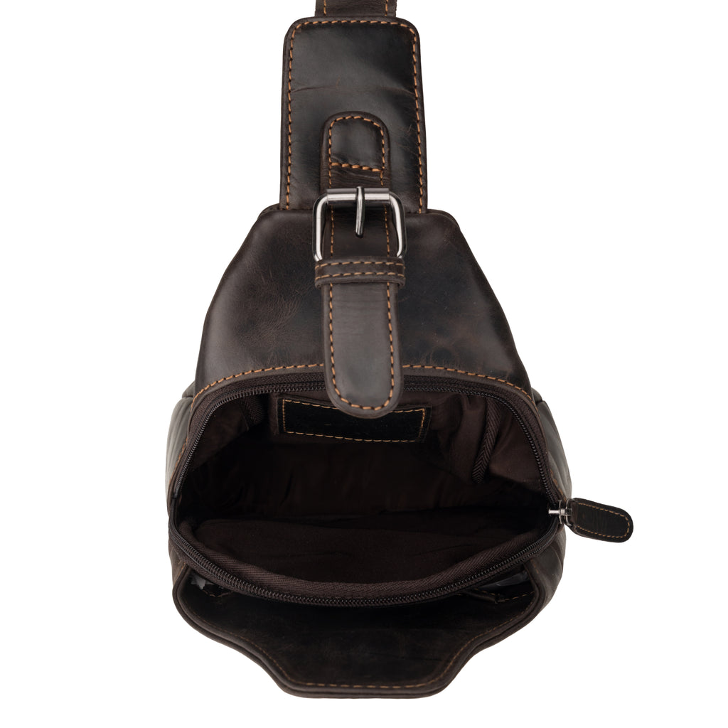 Sydney Leather Crossbody Bag – Unisex – Brown