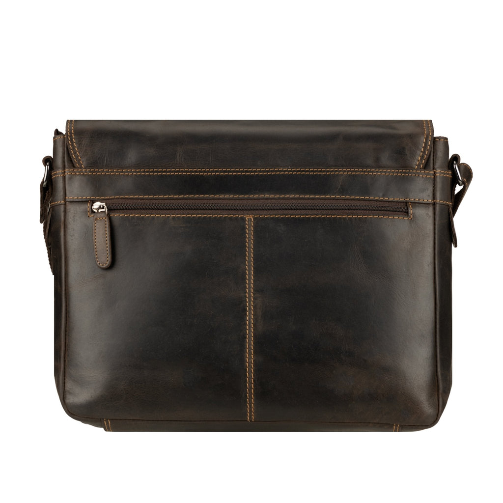 Bristol Leather Laptop Messenger Bag 14 Inch – Unisex – Brown - Minori Leather