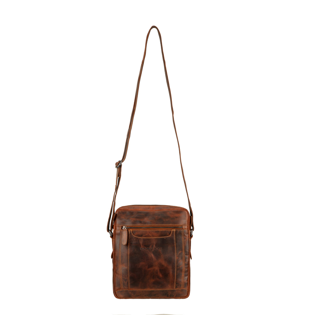 Tokyo Leather Crossbody Bag in Chestnut