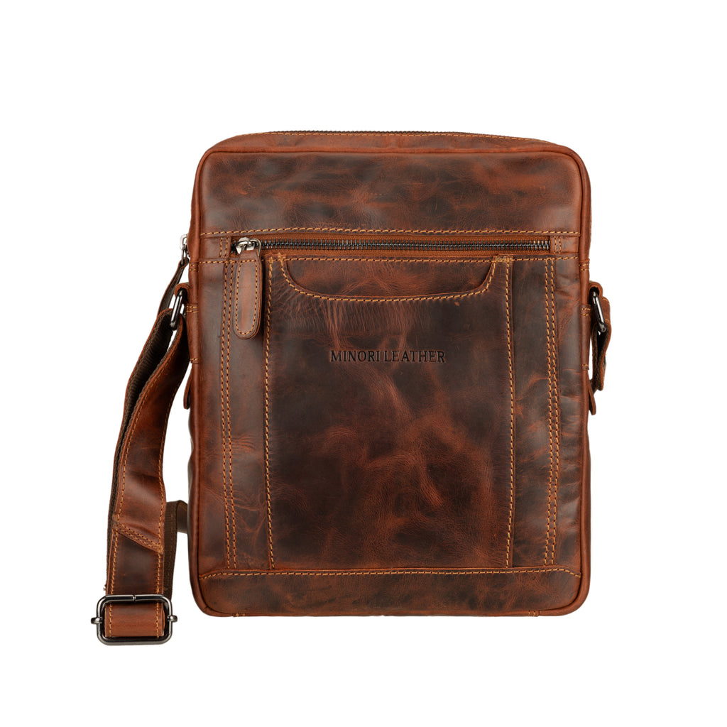 Tokyo Leather Crossbody Bag in Chestnut