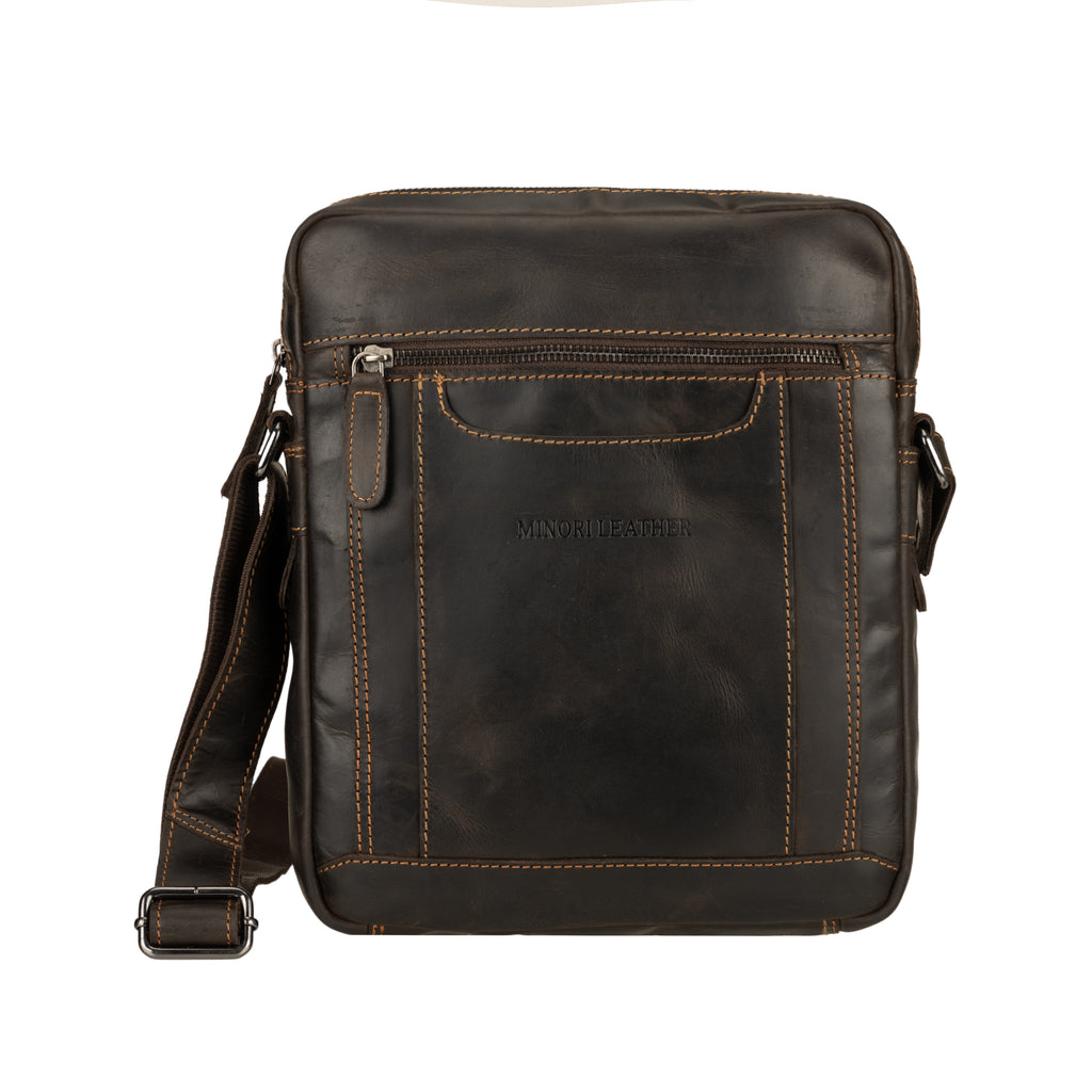 Tokyo Leather Crossbody Bag in Brown