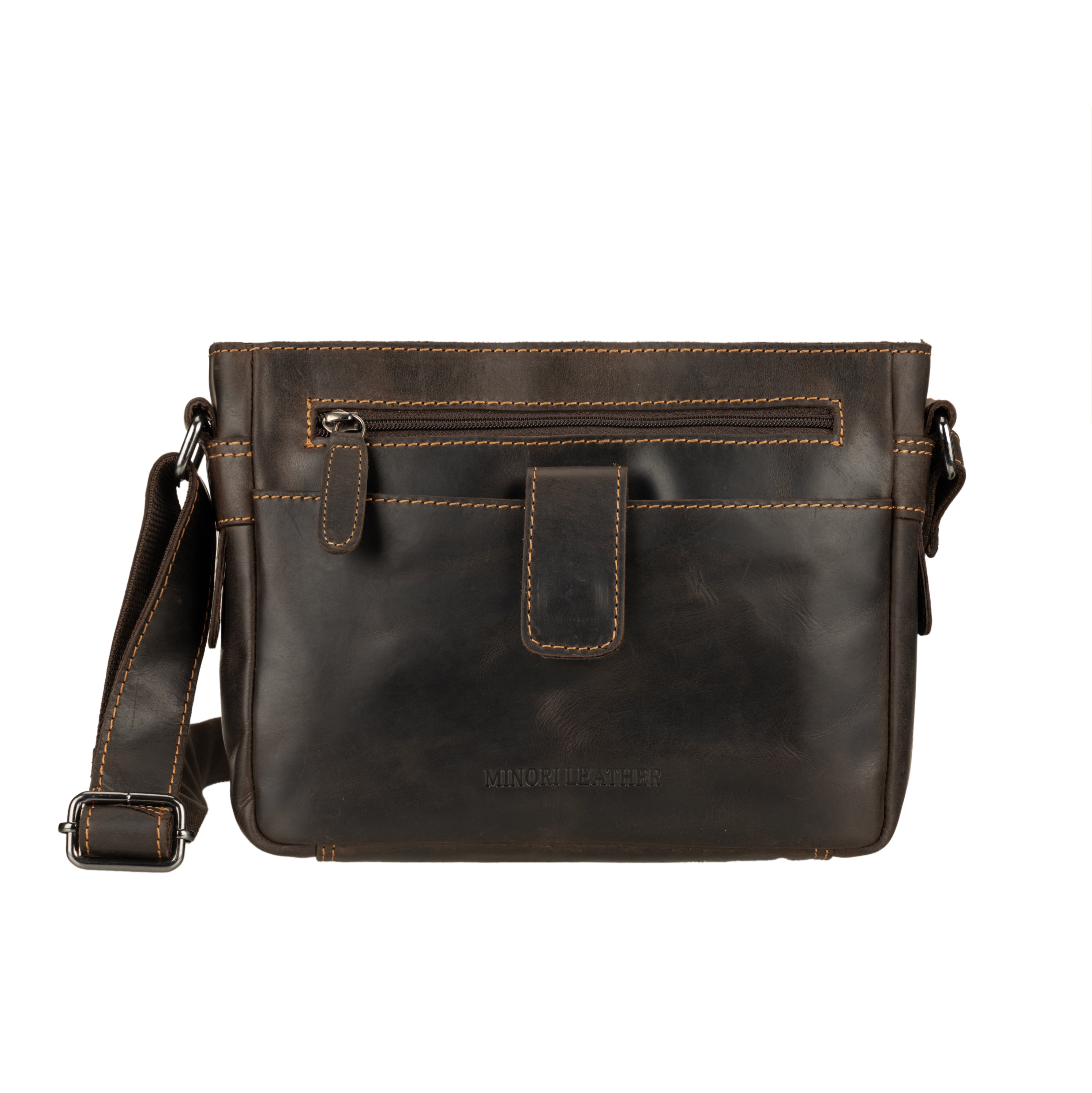 Camden Leather Crossbody Bag in Brown