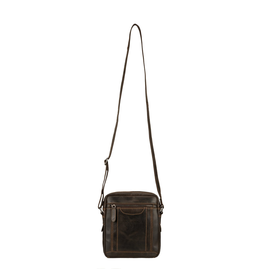 Asheville Leather Crossbody Bag – Unisex – Brown - Minori Leather