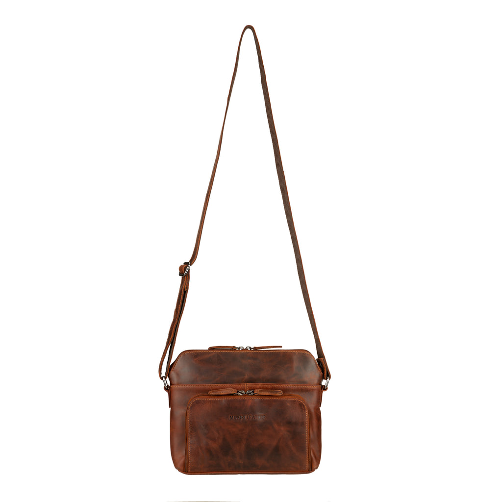 Siena Leather Crossbody Bag in Chestnut