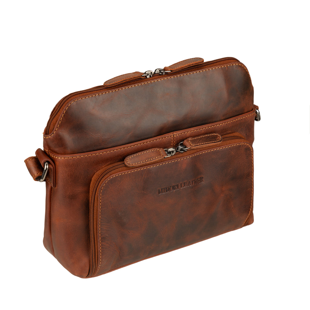 Siena Leather Crossbody Bag in Chestnut