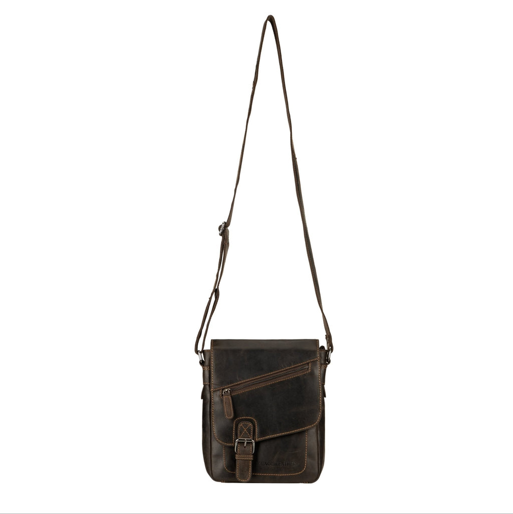 Dallas Leather Crossbody Bag – Unisex – Brown - Minori Leather