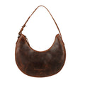 Selene Hobo Leather Shoulder Bag in Chestnut