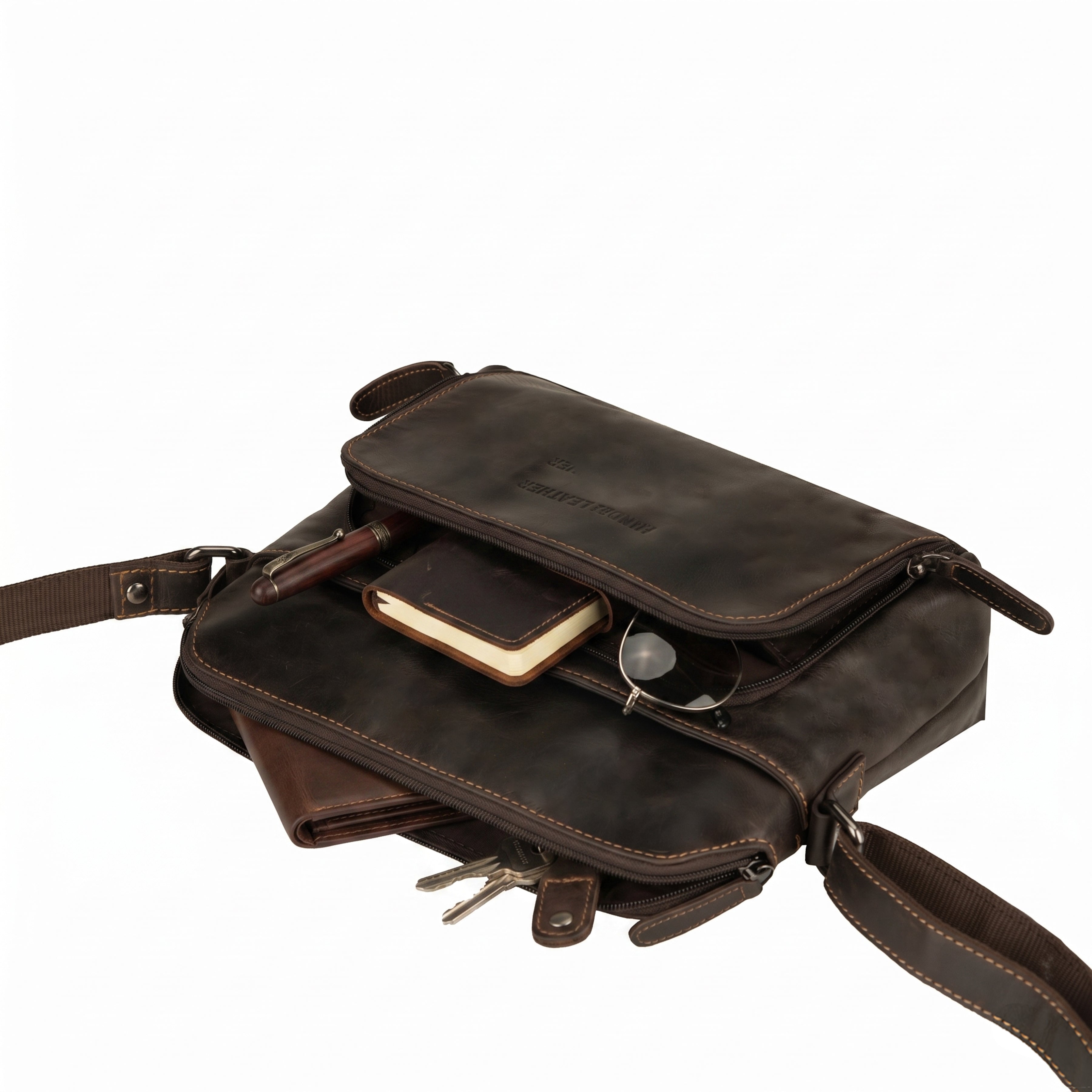 Siena Leather Crossbody Bag in Brown