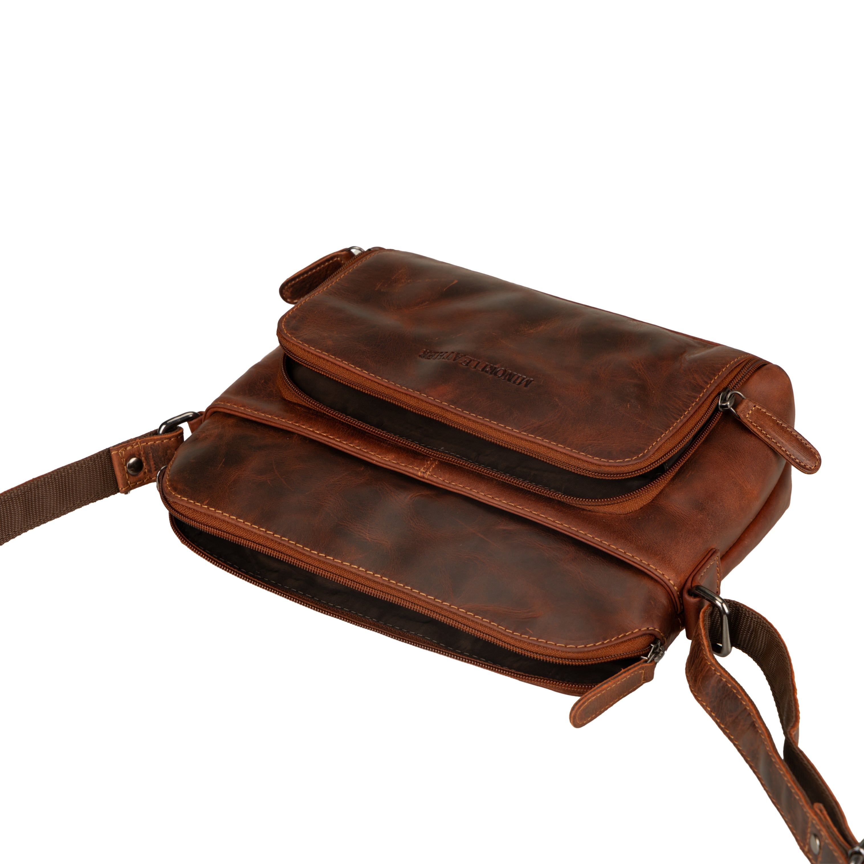 Siena Leather Crossbody Bag in Chestnut