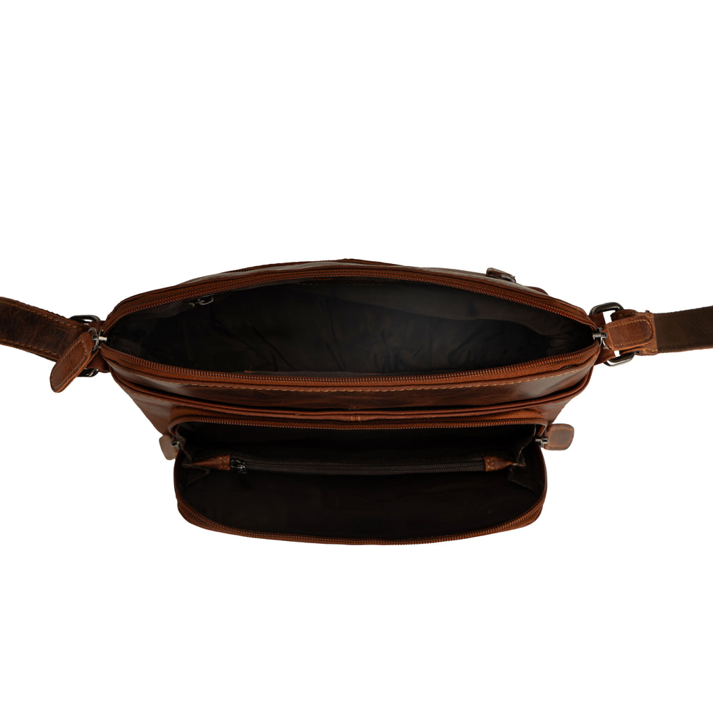 Siena Leather Crossbody Bag in Chestnut