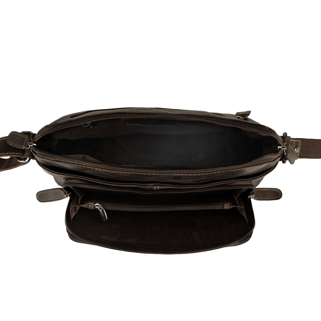 Siena Leather Crossbody Bag in Brown