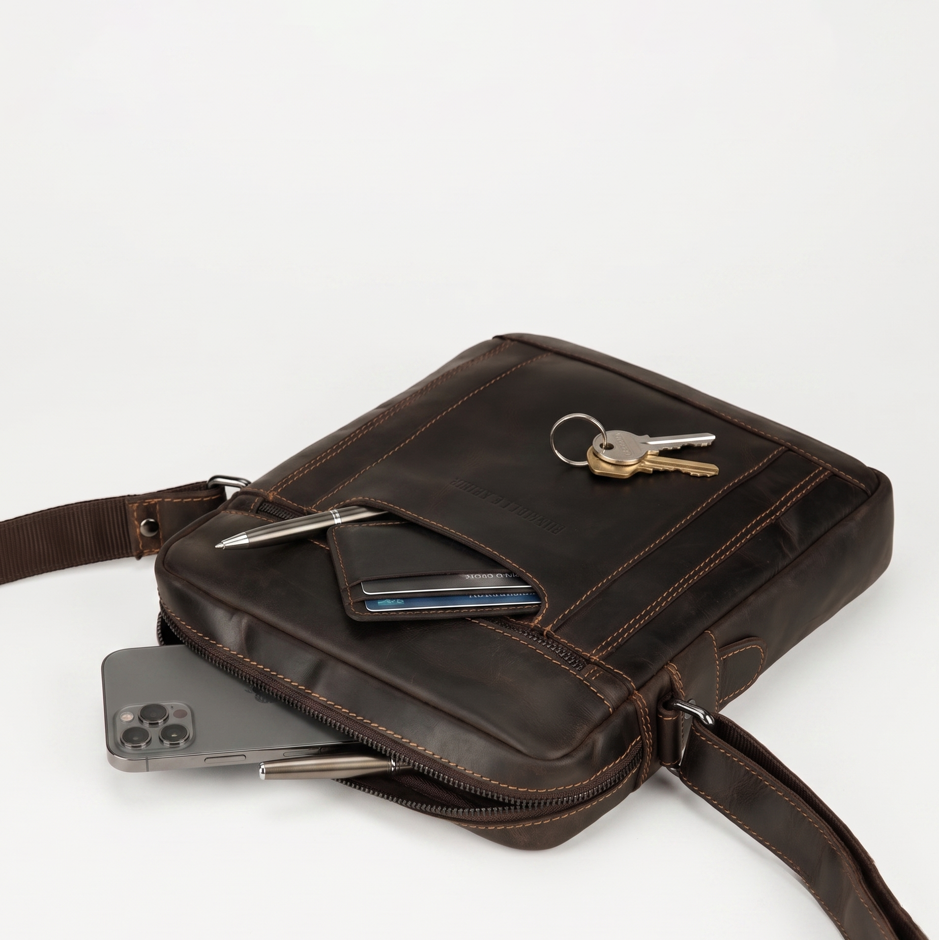 Tokyo Leather Crossbody Bag in Brown