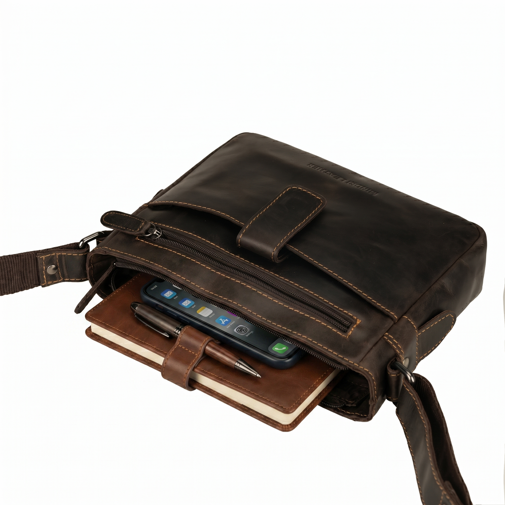 Camden Leather Crossbody Bag in Brown