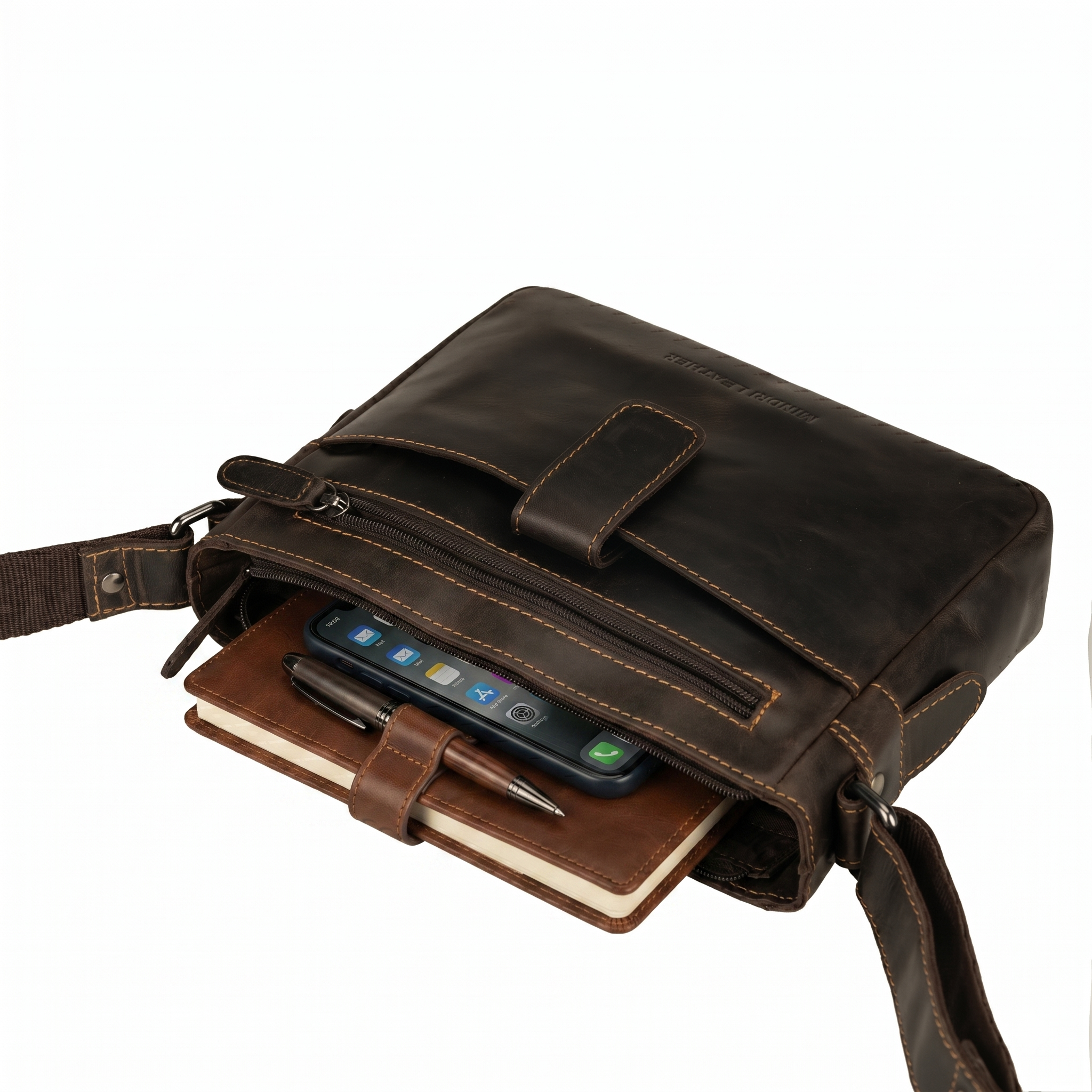 Camden Leather Crossbody Bag in Brown
