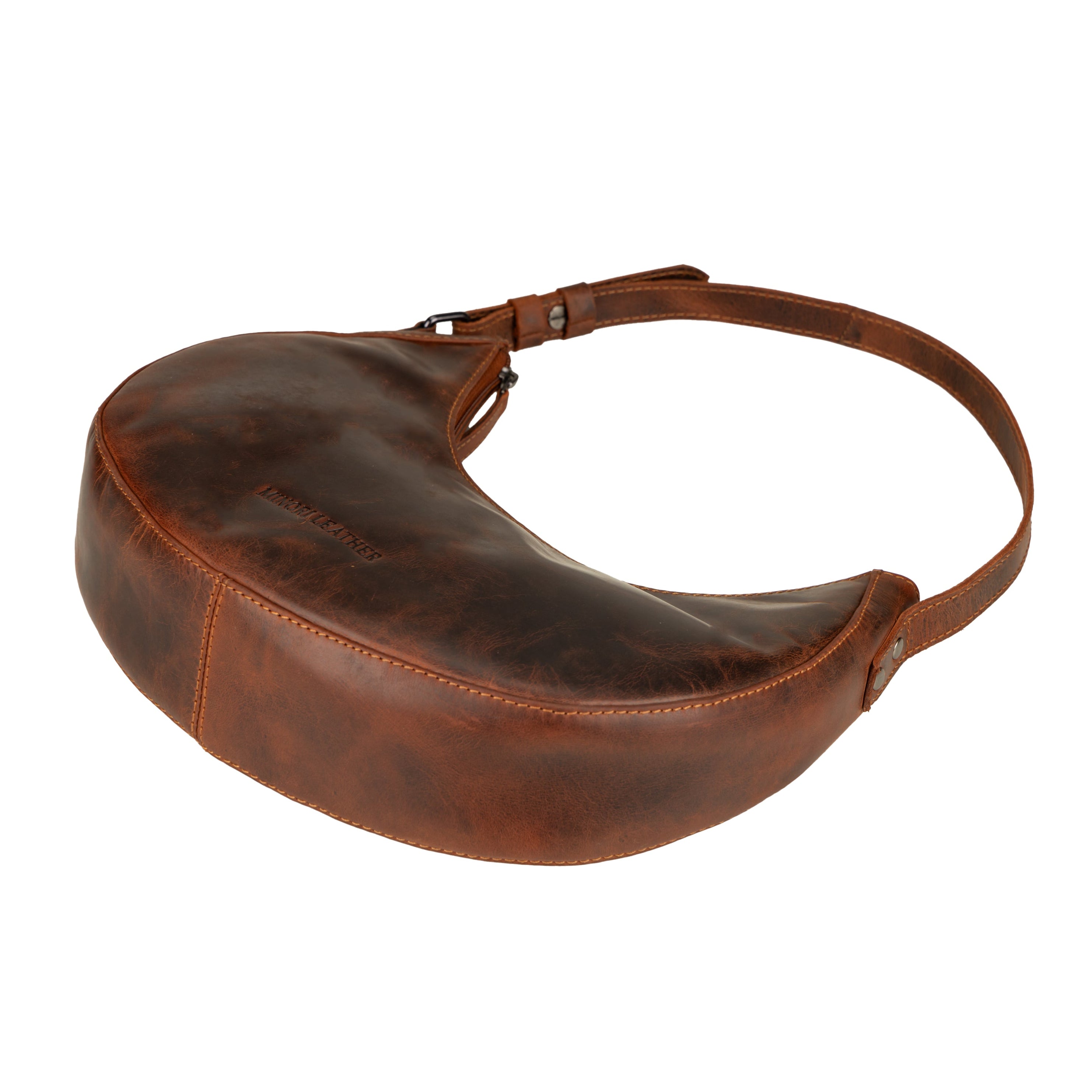 Selene Hobo Leather Shoulder Bag in Chestnut
