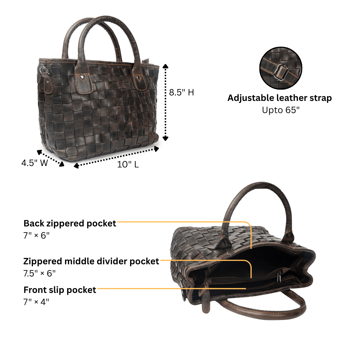 Brown Florence leather tote bag by Minori Leather, stylish women's hand bag with spacious interior and elegant design.