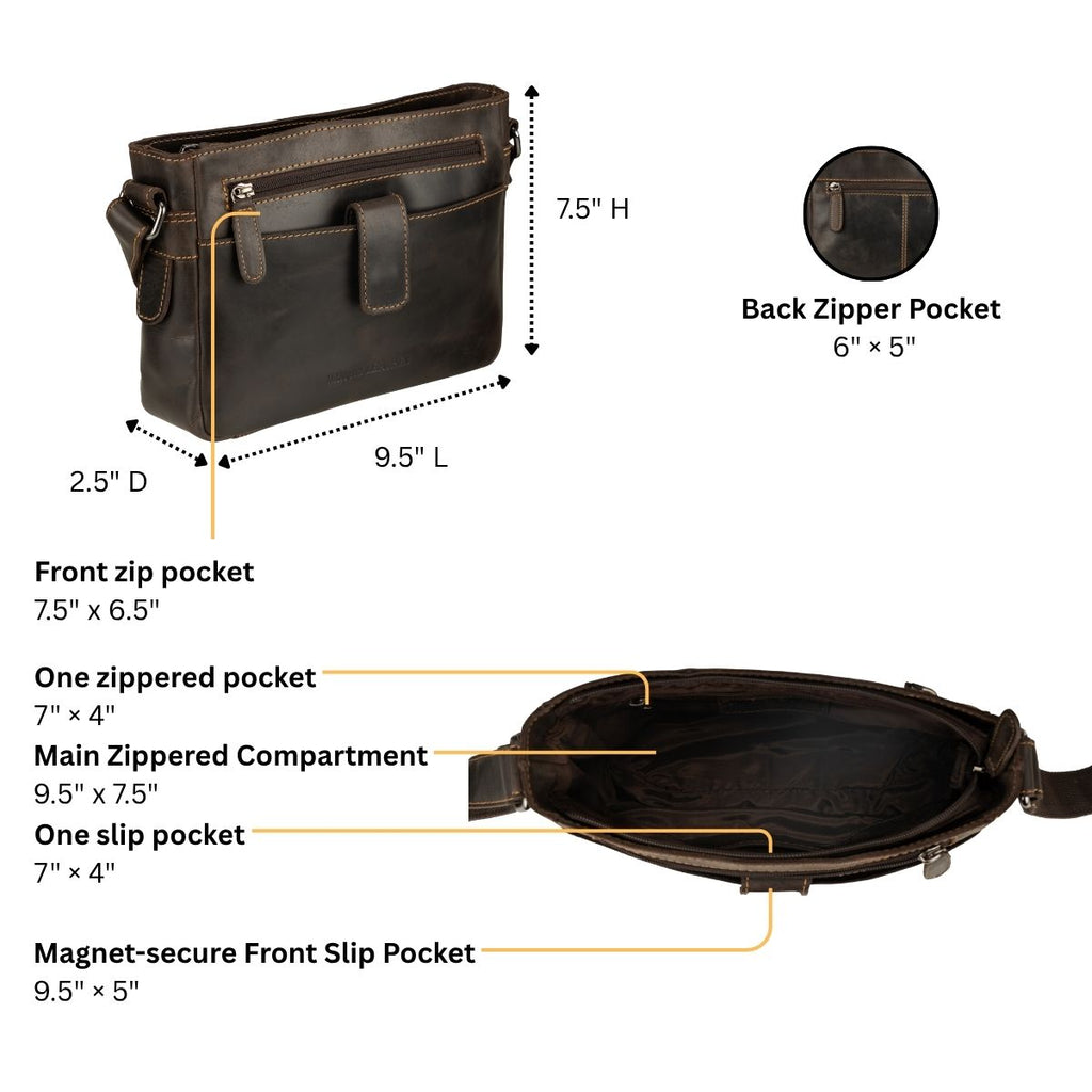 Camden Leather Crossbody Bag in Brown
