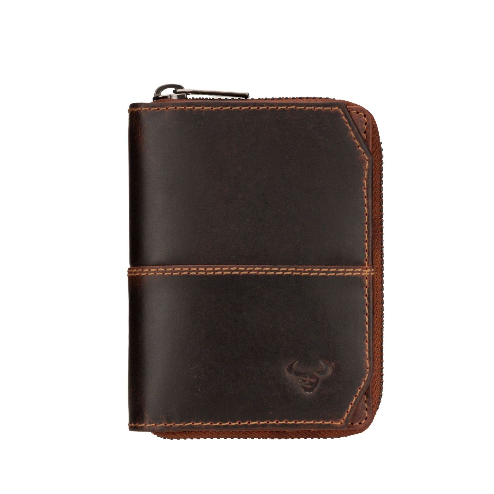 Minori Leather Nora leather wallet in chestnut color showing multiple card slots and sleek design.