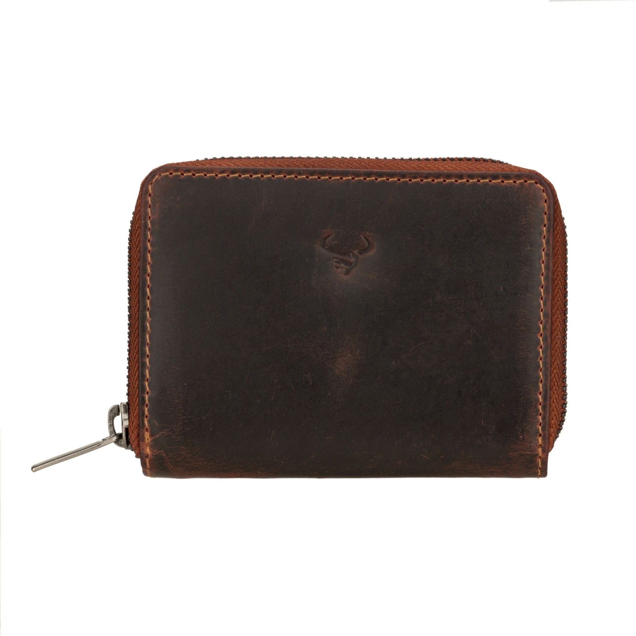 Minori Leather Hazel Leather Wallet in Chestnut showing multiple card slots and sleek design.