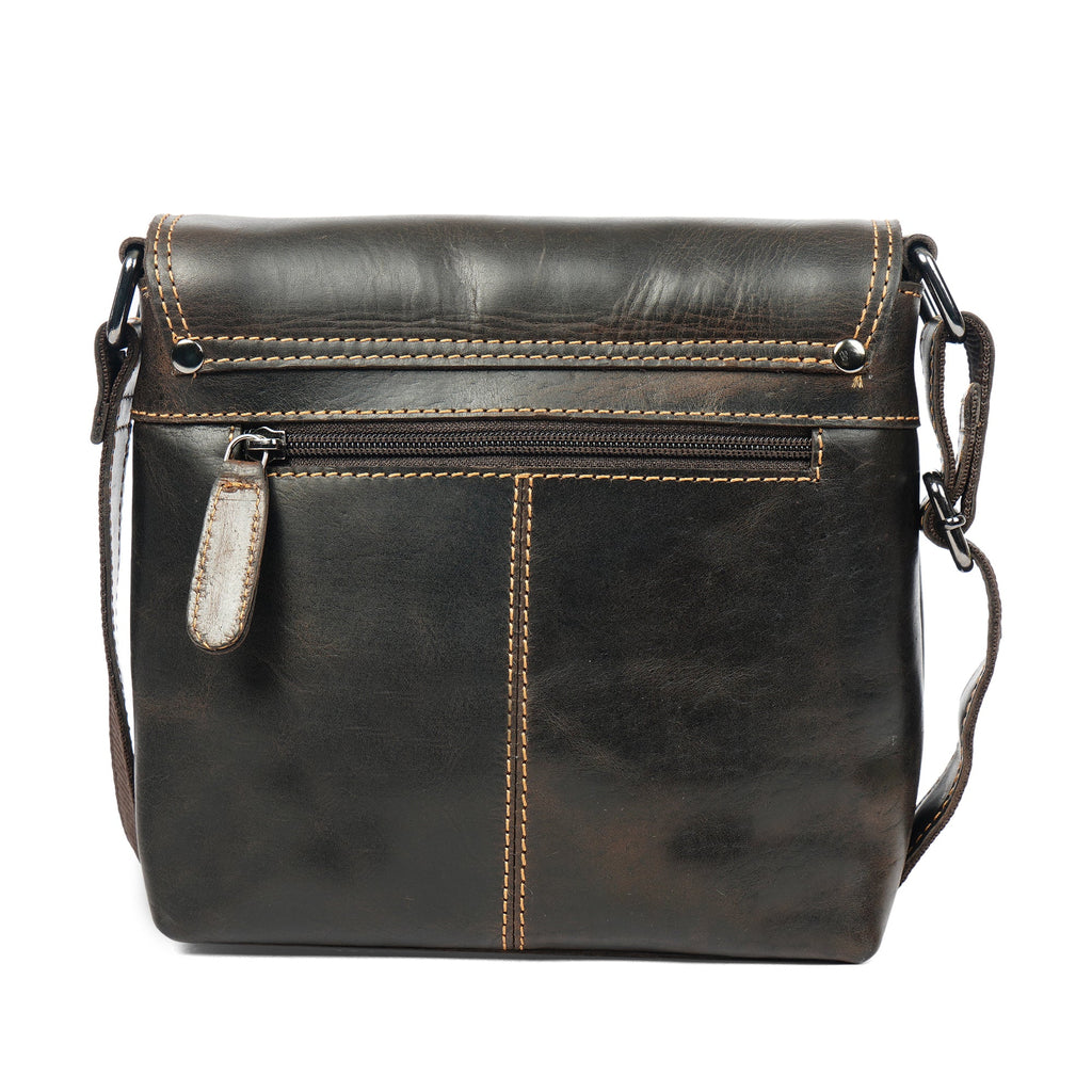 Metro Leather Crossbody Bag in Brown - Minori Leather