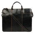 Brown Atlas Leather Laptop Sleeve for 14-inch laptops by Minori Leather, featuring a sleek, unisex design with durable leather.