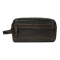 Brown leather toiletry bag for men by Minori Leather, Montana premium men's travel and grooming accessory.