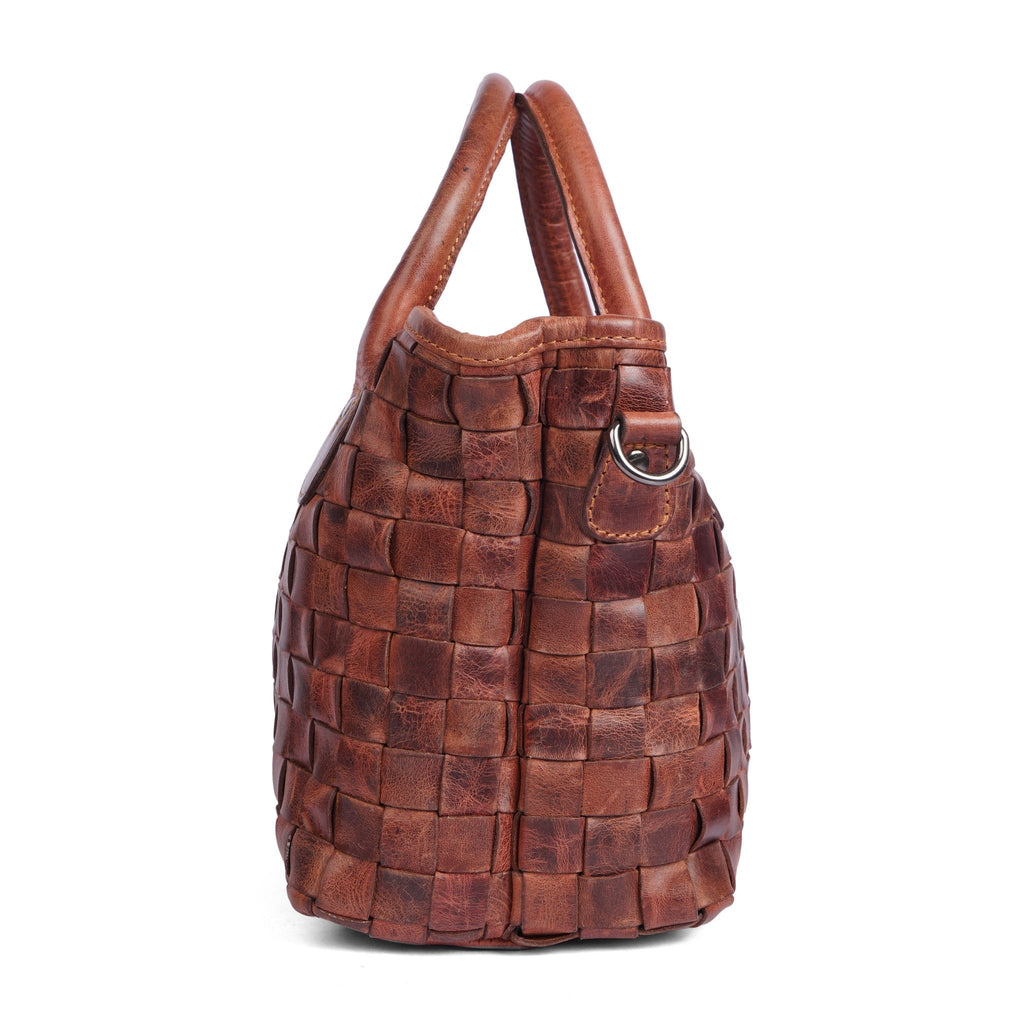Minori Leather Florence leather tote bag for women in chestnut, featuring a spacious hand bag design with sturdy handles.
