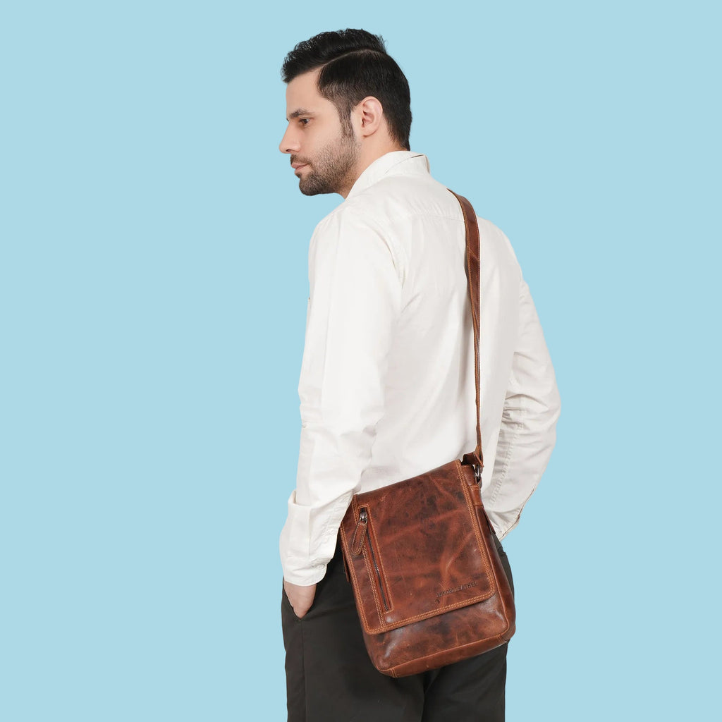 Minori Leather Knox leather crossbody bag with adjustable strap and sleek design, perfect for everyday use.