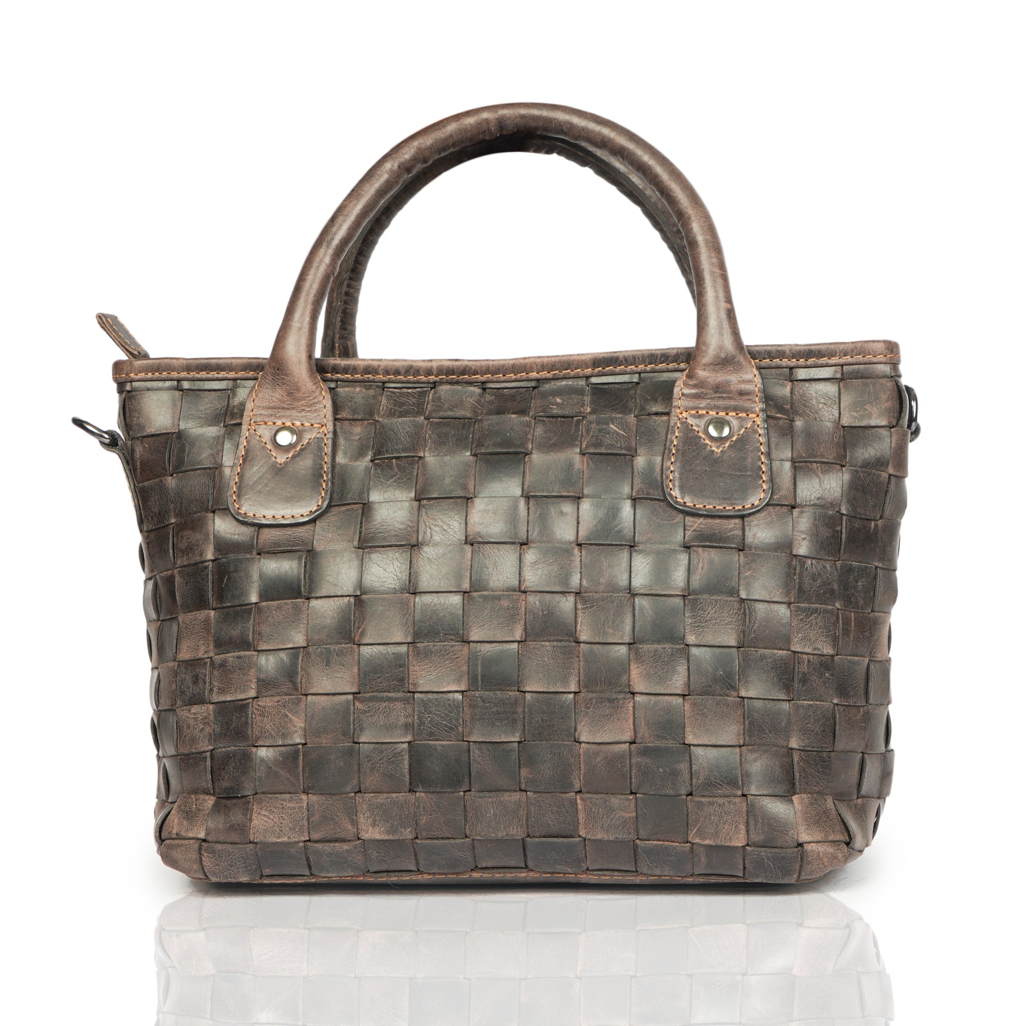 Brown Florence leather tote bag for women by Minori Leather, featuring a spacious hand bag design with sturdy handles.