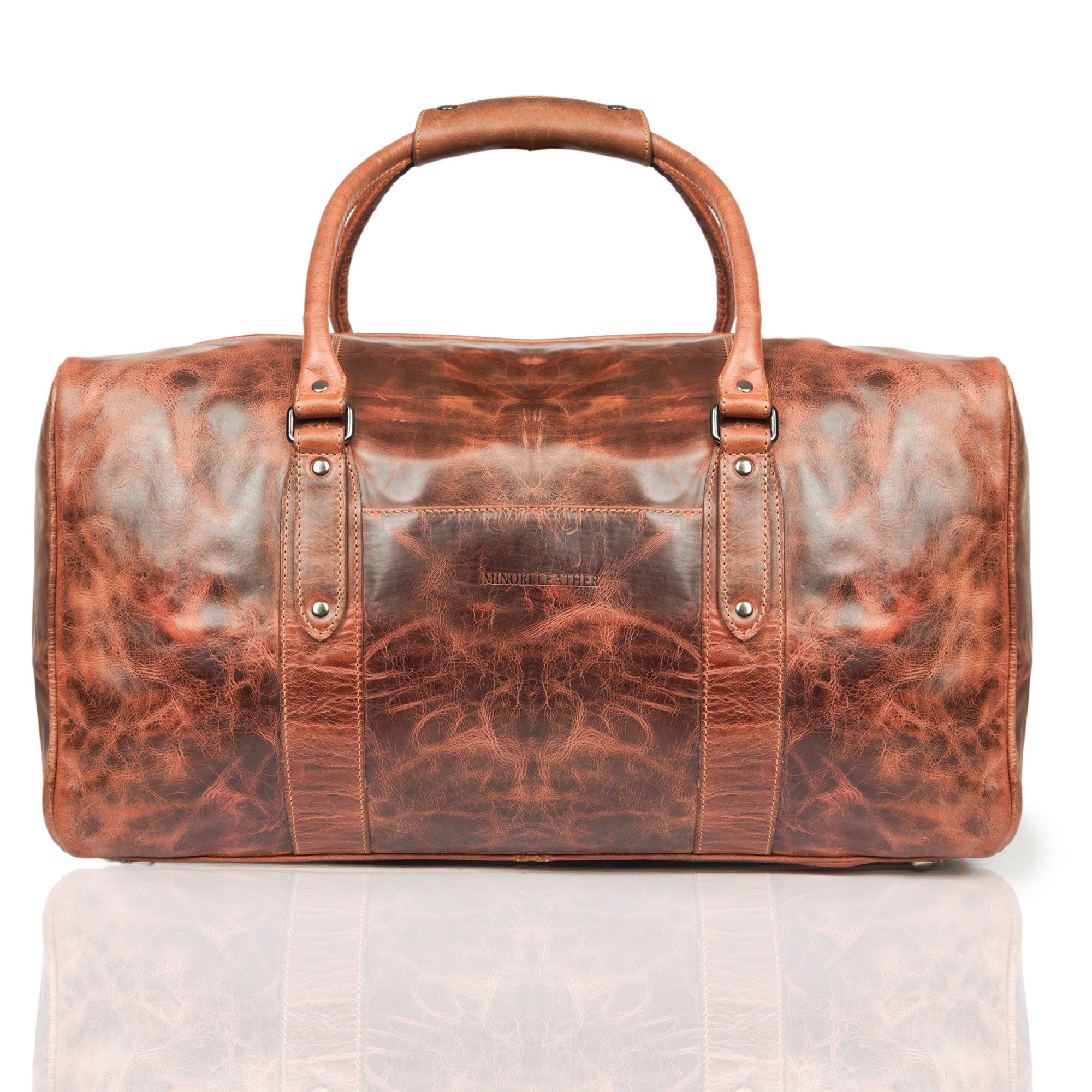 Riley Leather Duffle Bag in Chestnut