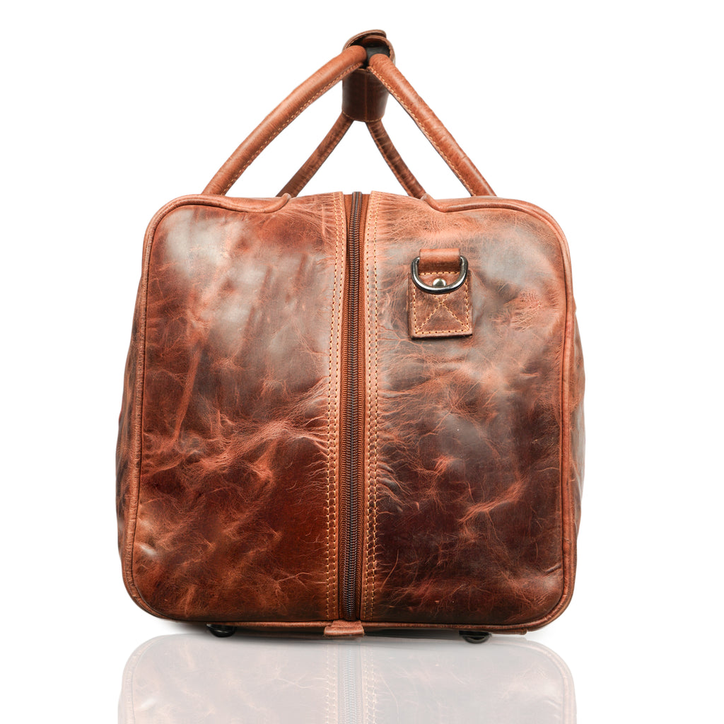 Riley Leather Duffle Bag in Chestnut