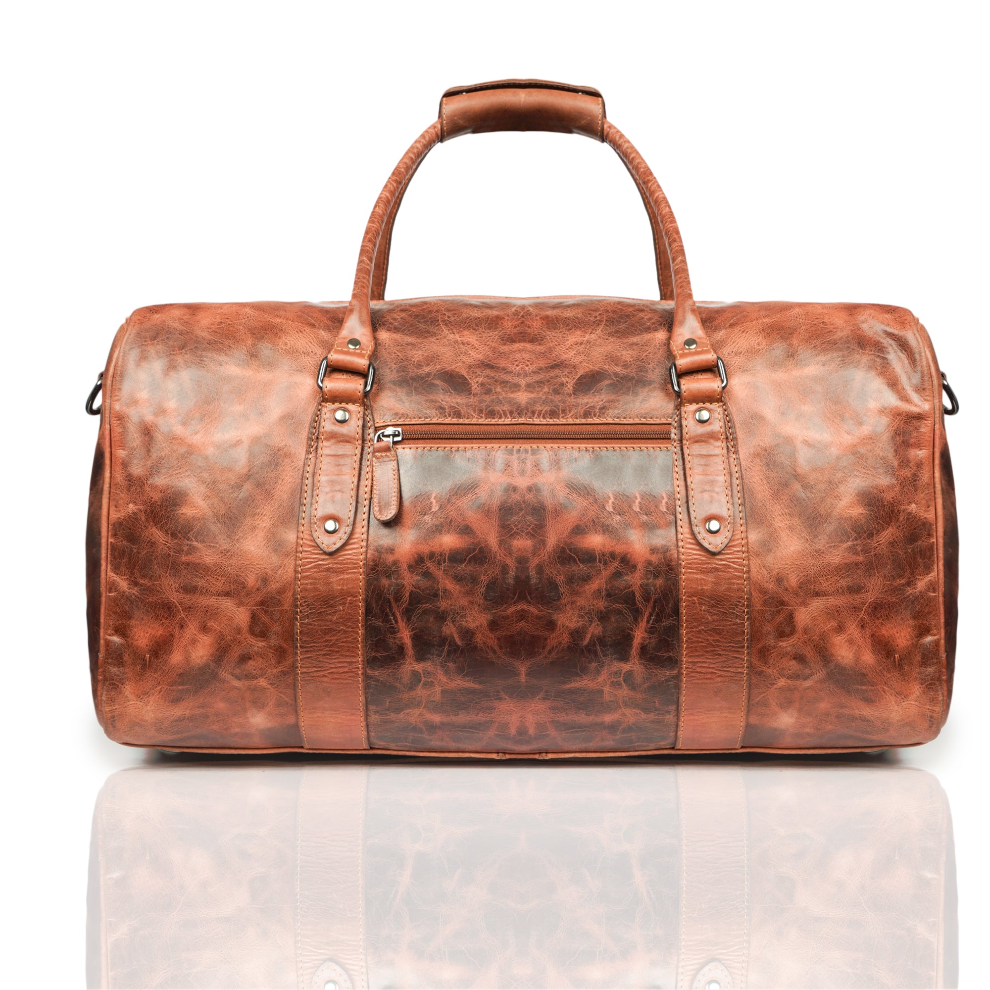 Riley Leather Duffle Bag in Chestnut
