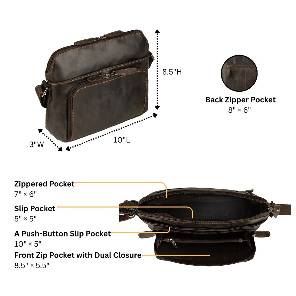 Siena Leather Crossbody Bag in Brown