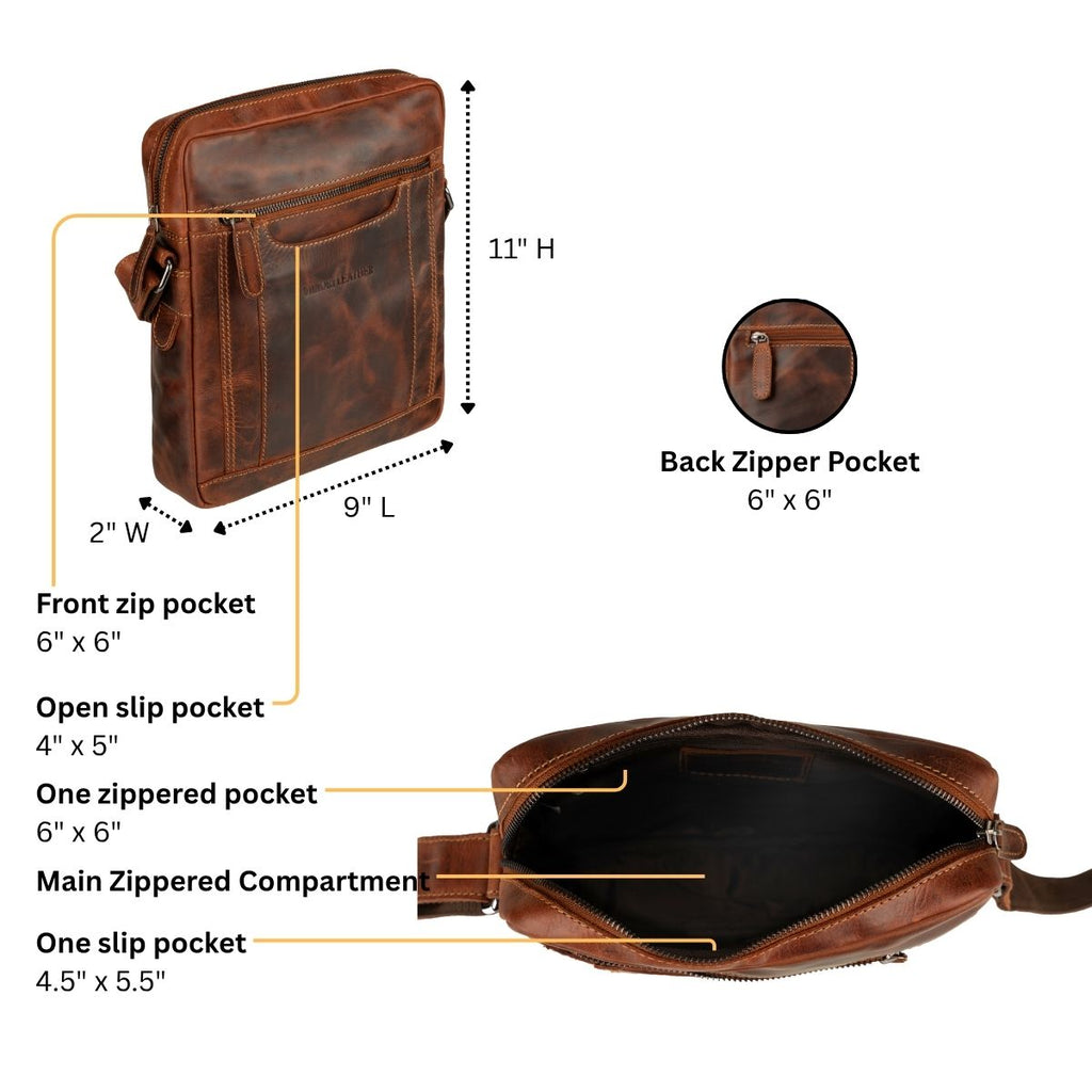Tokyo Leather Crossbody Bag in Chestnut